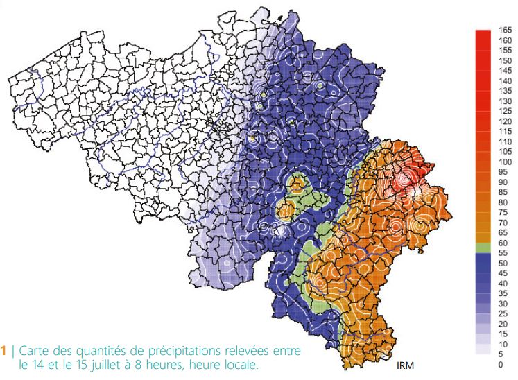 CSTC carte precipitations belgique 14 15 juillet 2021